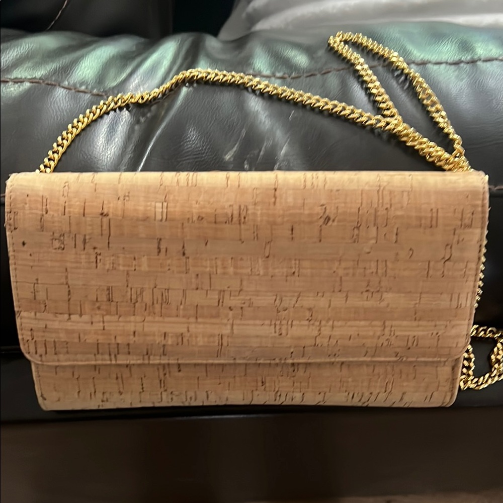 Elegant Cork with Chain Shoulder Bag